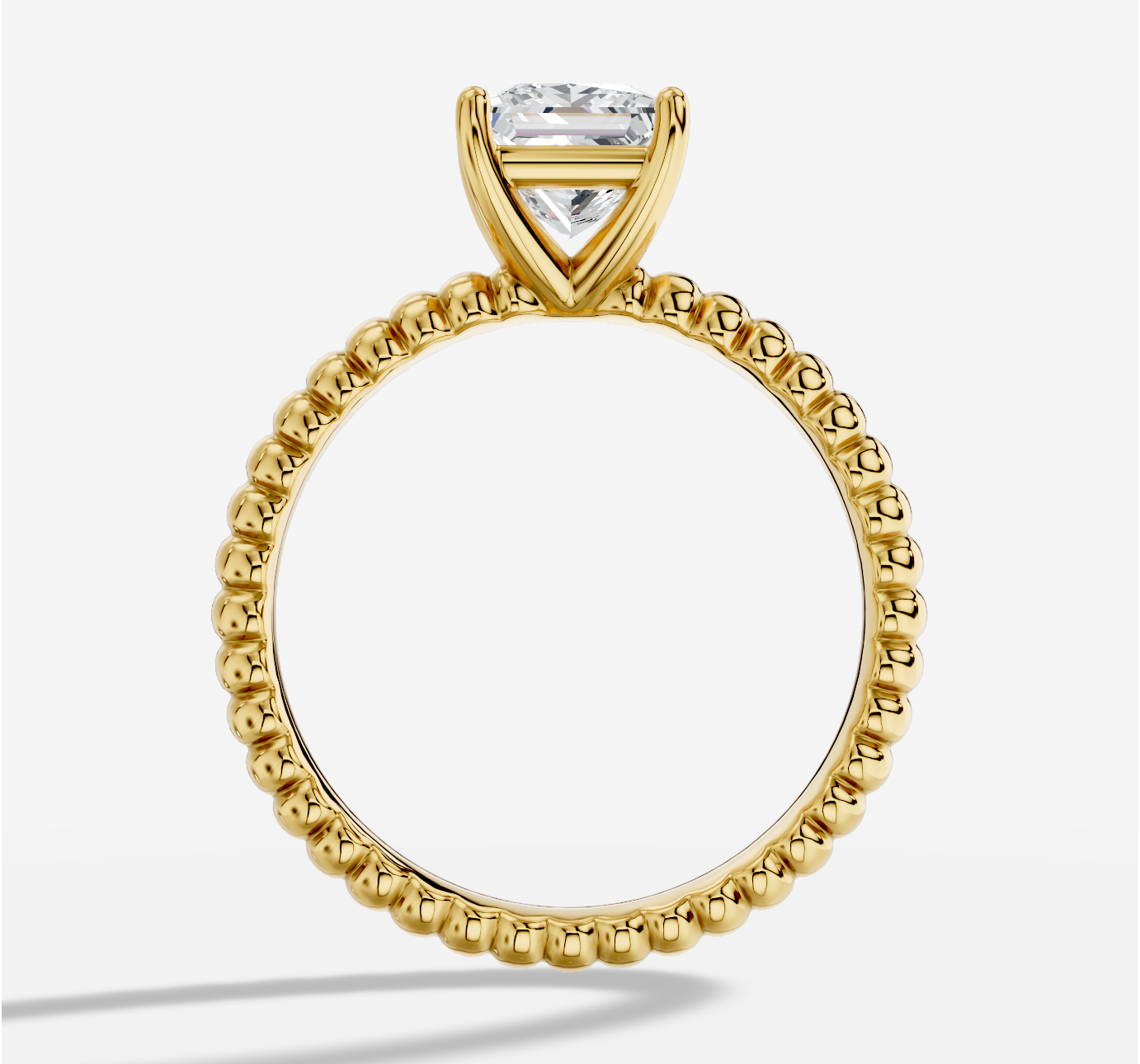Princess Diamond Ring in 18K Yellow Gold - 图片 2