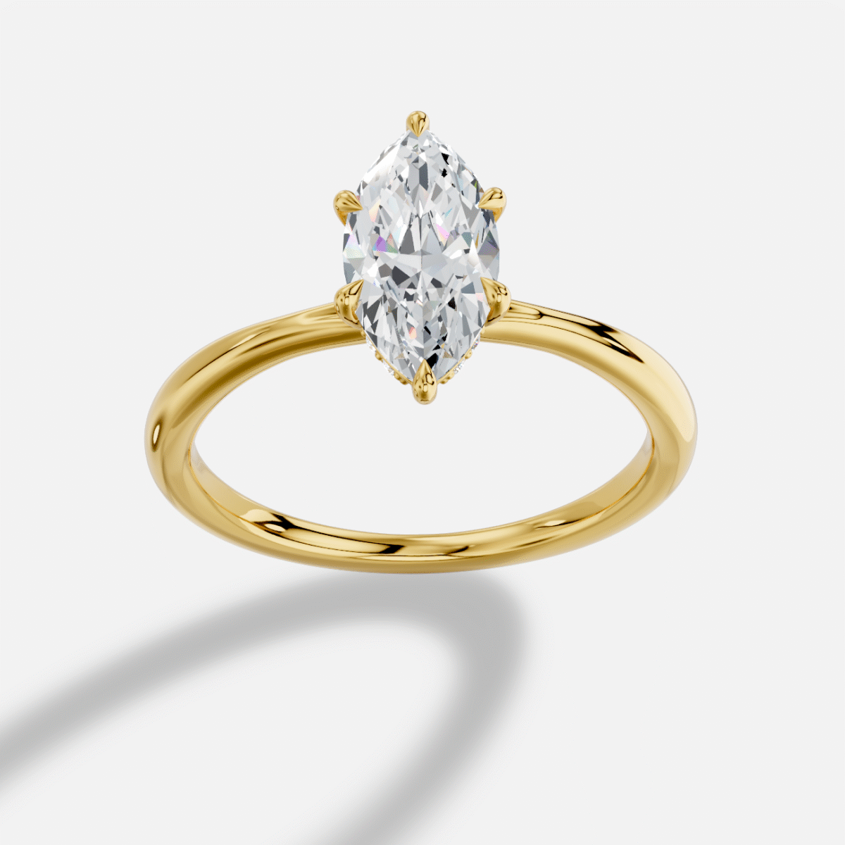 Marquise  Diamond Ring in 18K Yellow Gold