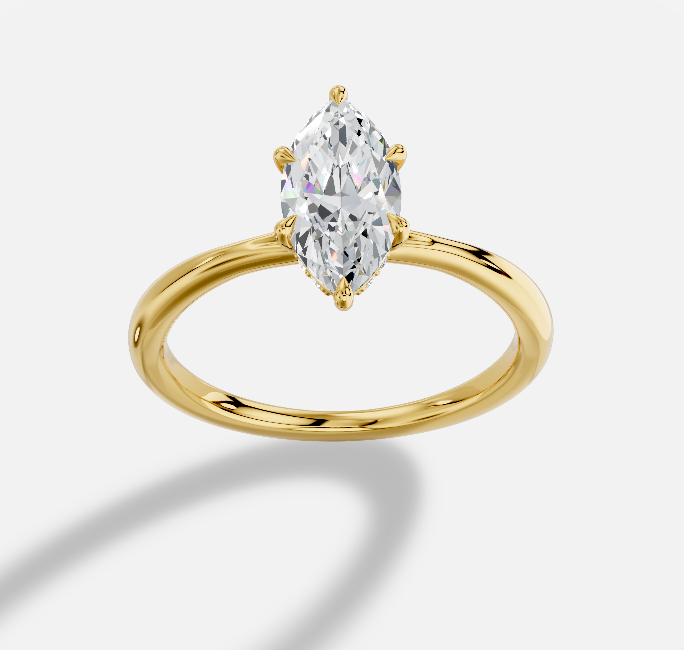 Marquise Diamond Ring in 18K Yellow Gold