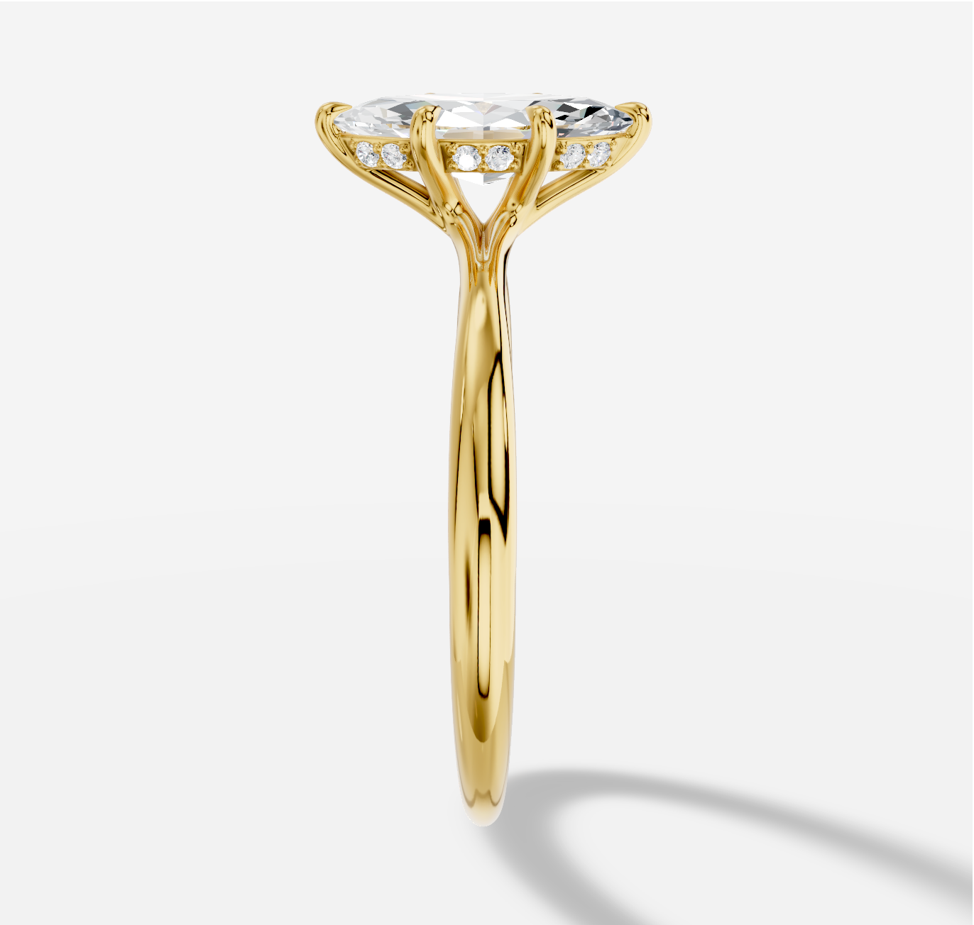 Marquise Diamond Ring in 18K Yellow Gold - 图片 5