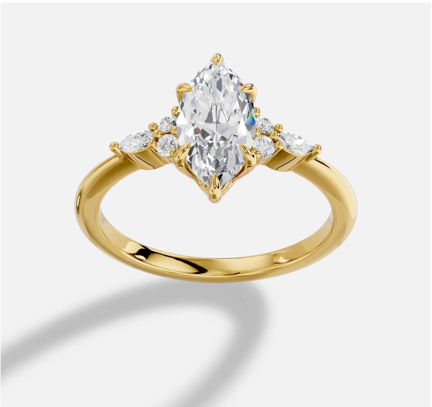 Marquise Diamond Ring in 18K Yellow Gold