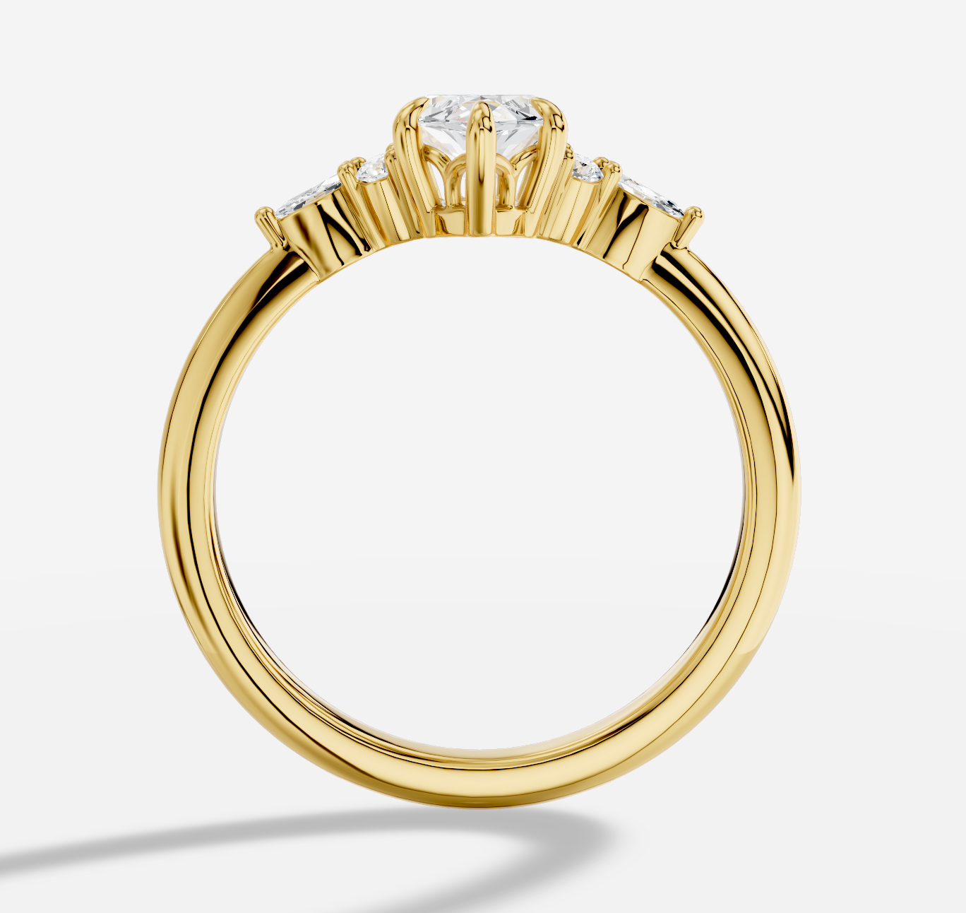 Marquise Diamond Ring in 18K Yellow Gold - 图片 4