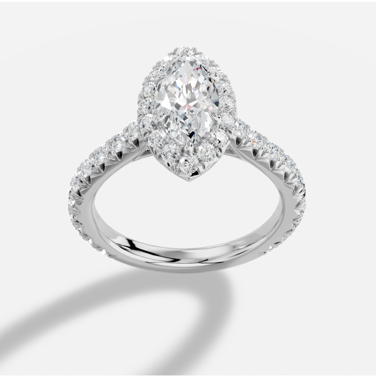 Marquise  Diamond Ring in 18K White Gold