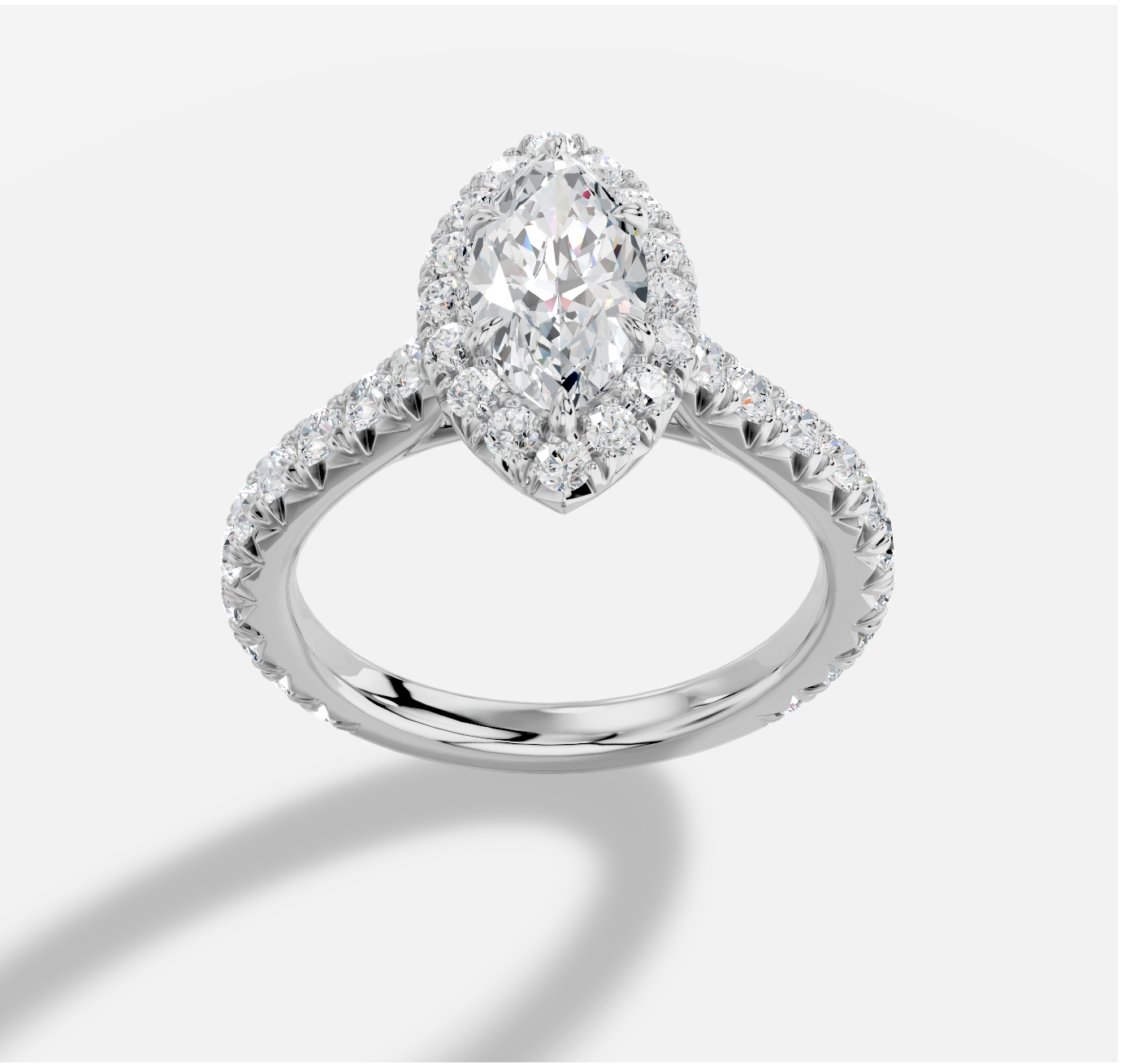 Marquise Diamond Ring in 18K White Gold