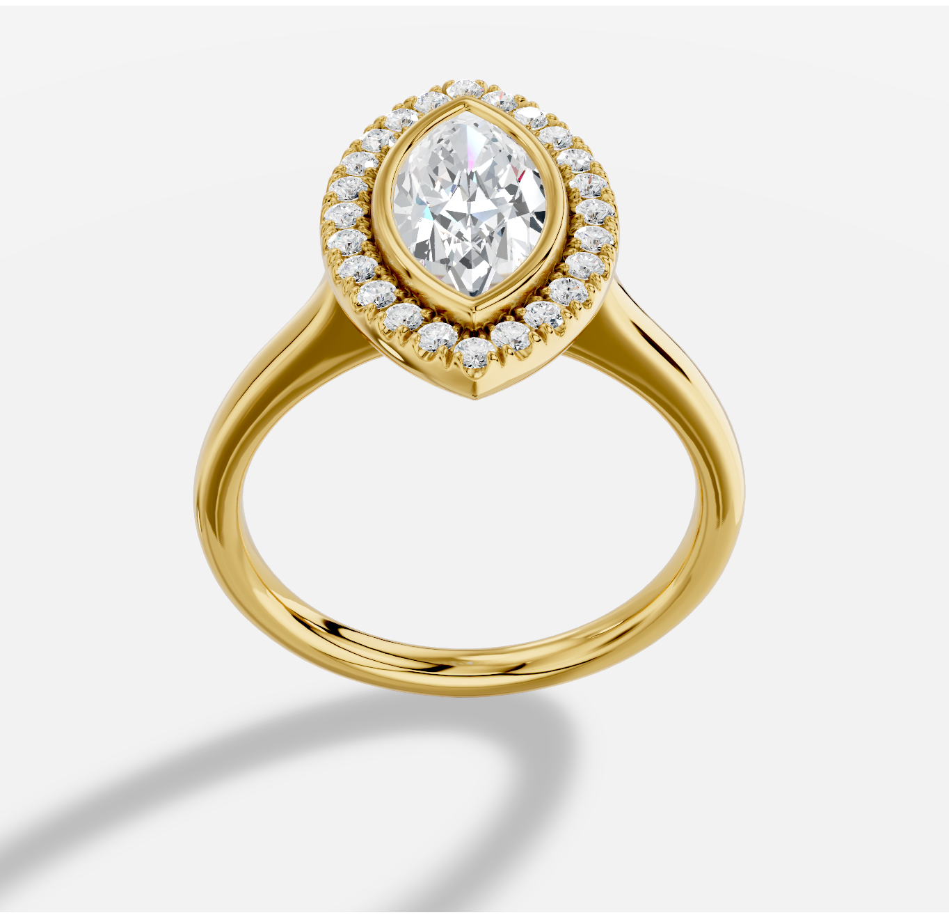 Marquise  Diamond Ring in 18K Yellow Gold