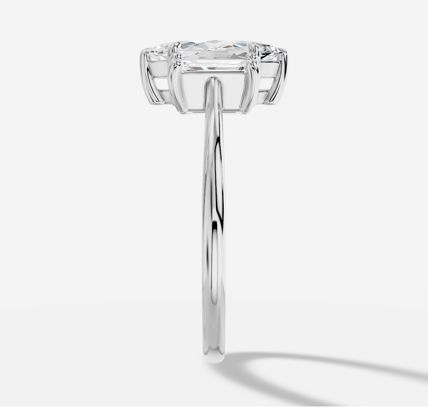 Marquise Three stones Diamond Ring in 18K White Gold - 图片 5