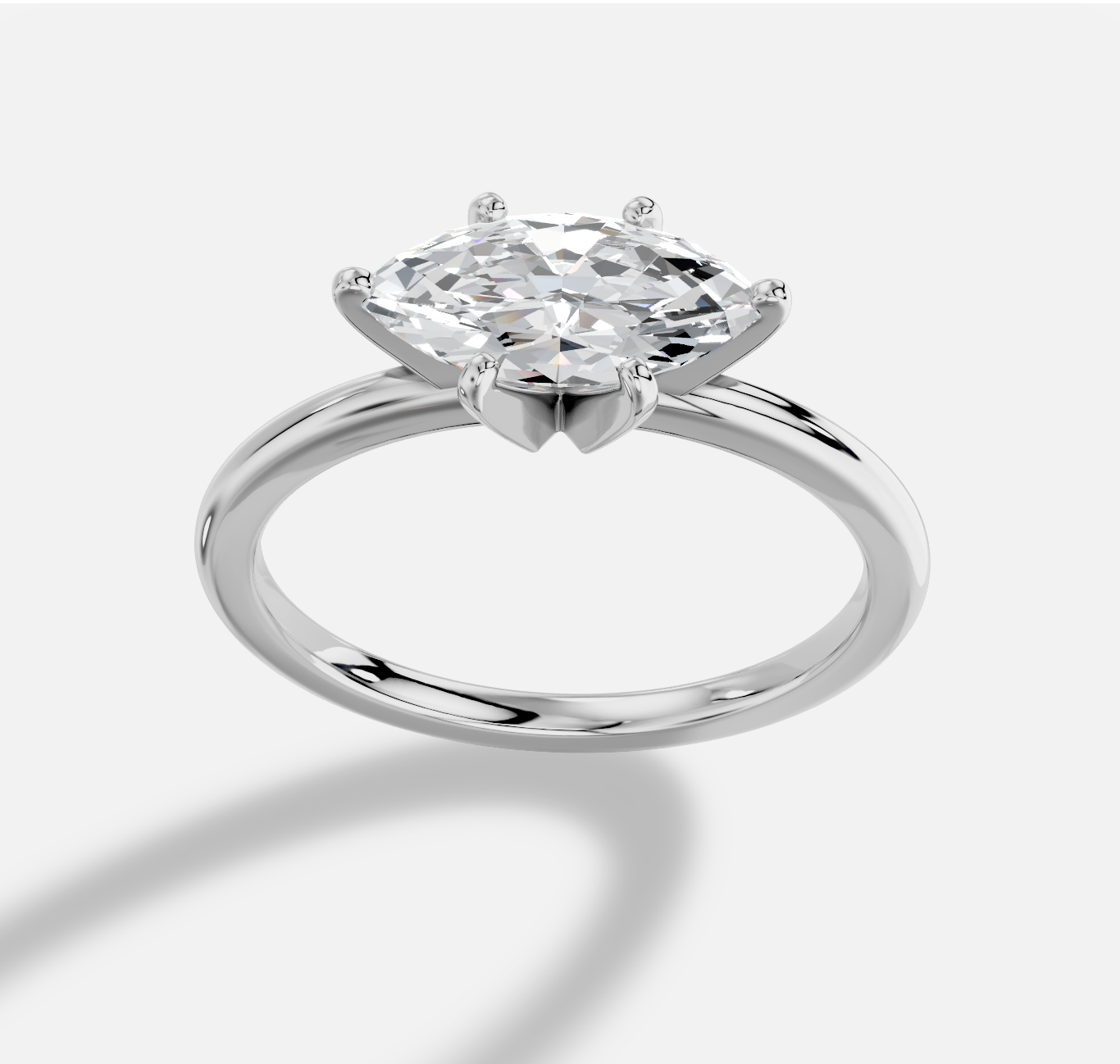 Marquise Diamond Ring in 18K White Gold