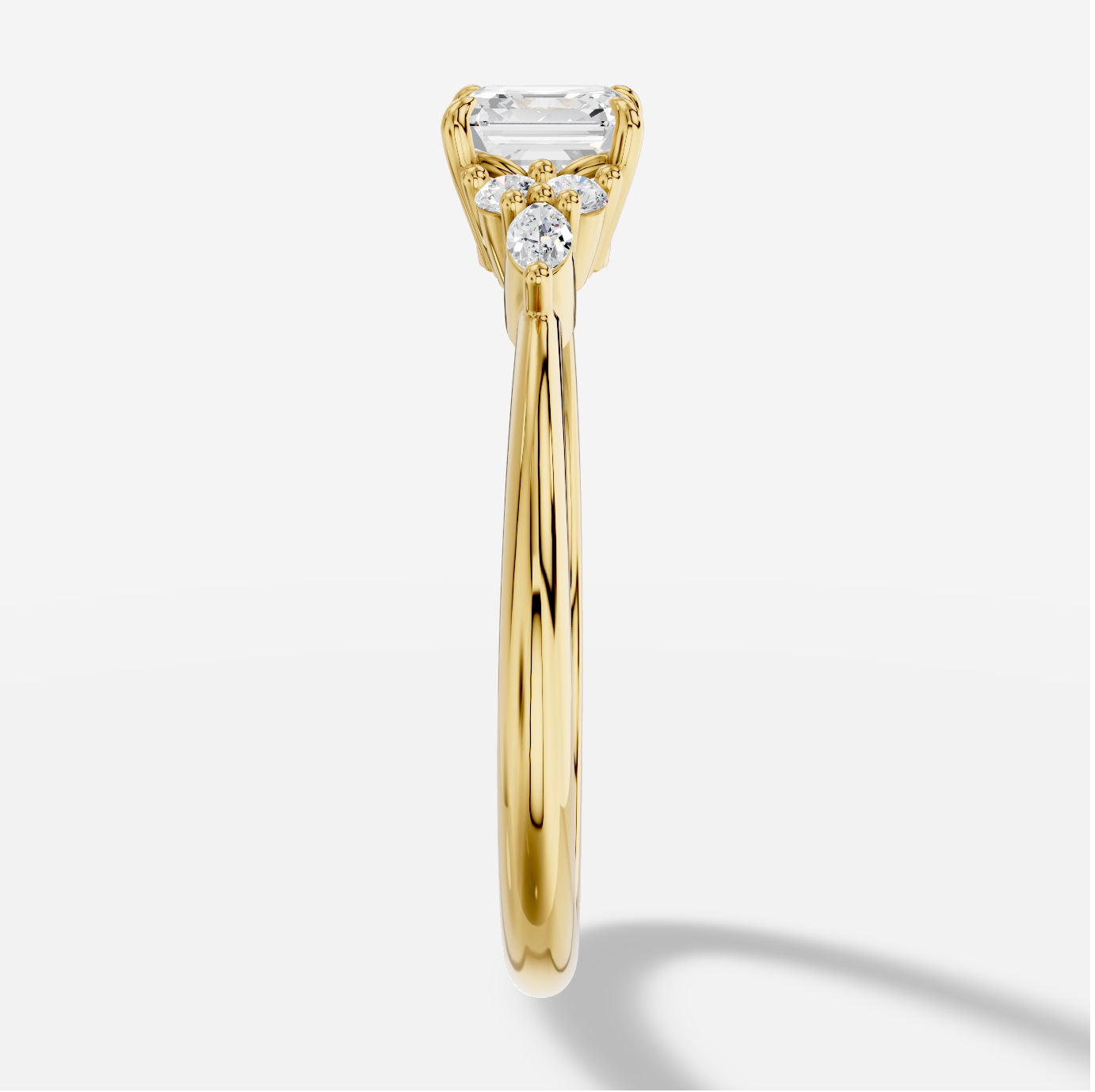 Asscher Diamond Ring in 18K Yellow Gold - 图片 2