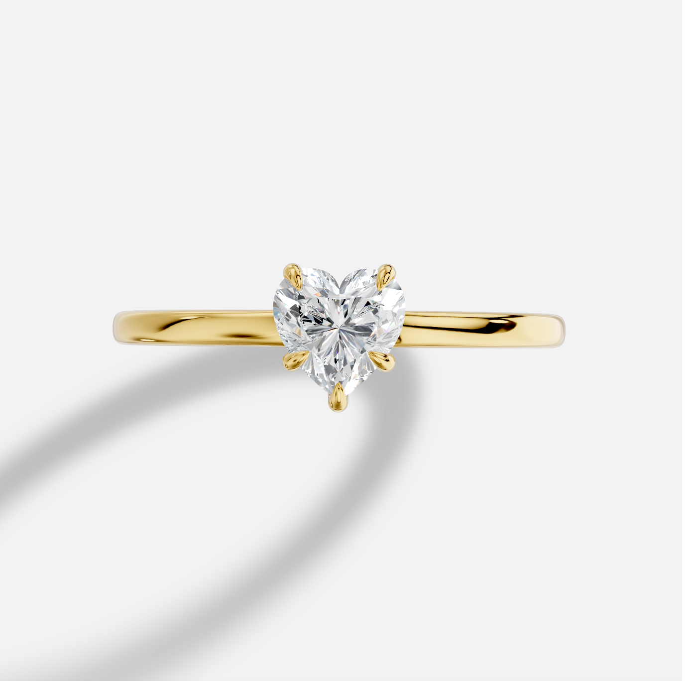 Heart Diamond Ring in 18K Yellow Gold - 图片 5