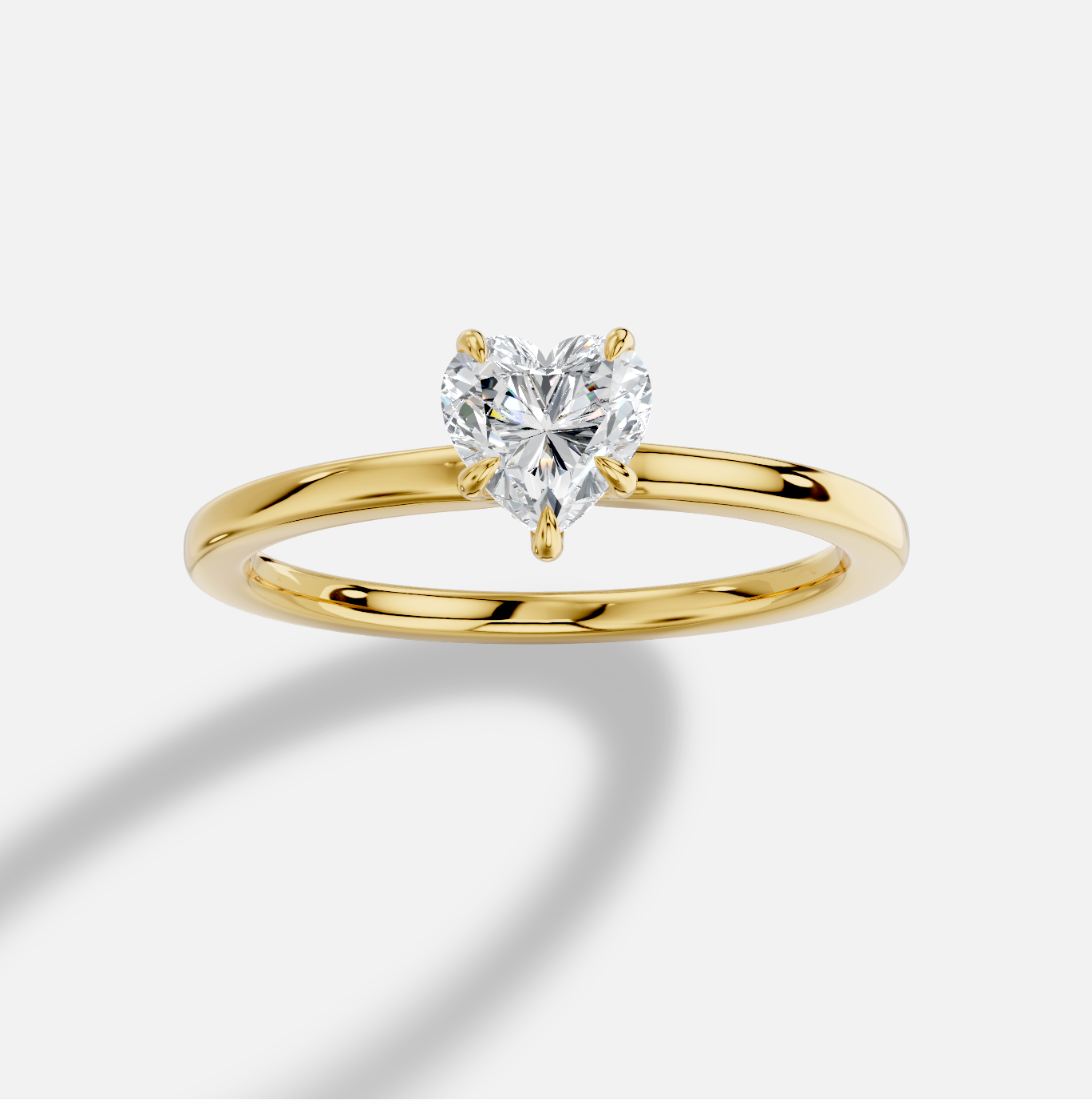 Heart Diamond Ring in 18K Yellow Gold