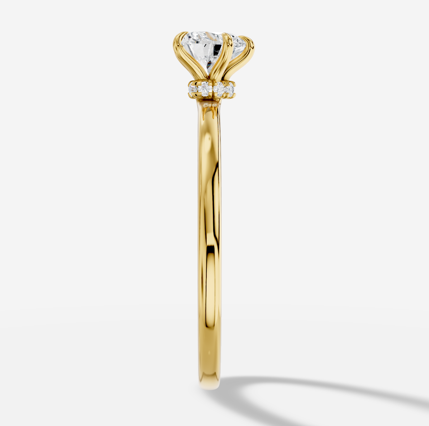 Heart Diamond Ring in 18K Yellow Gold - 图片 3