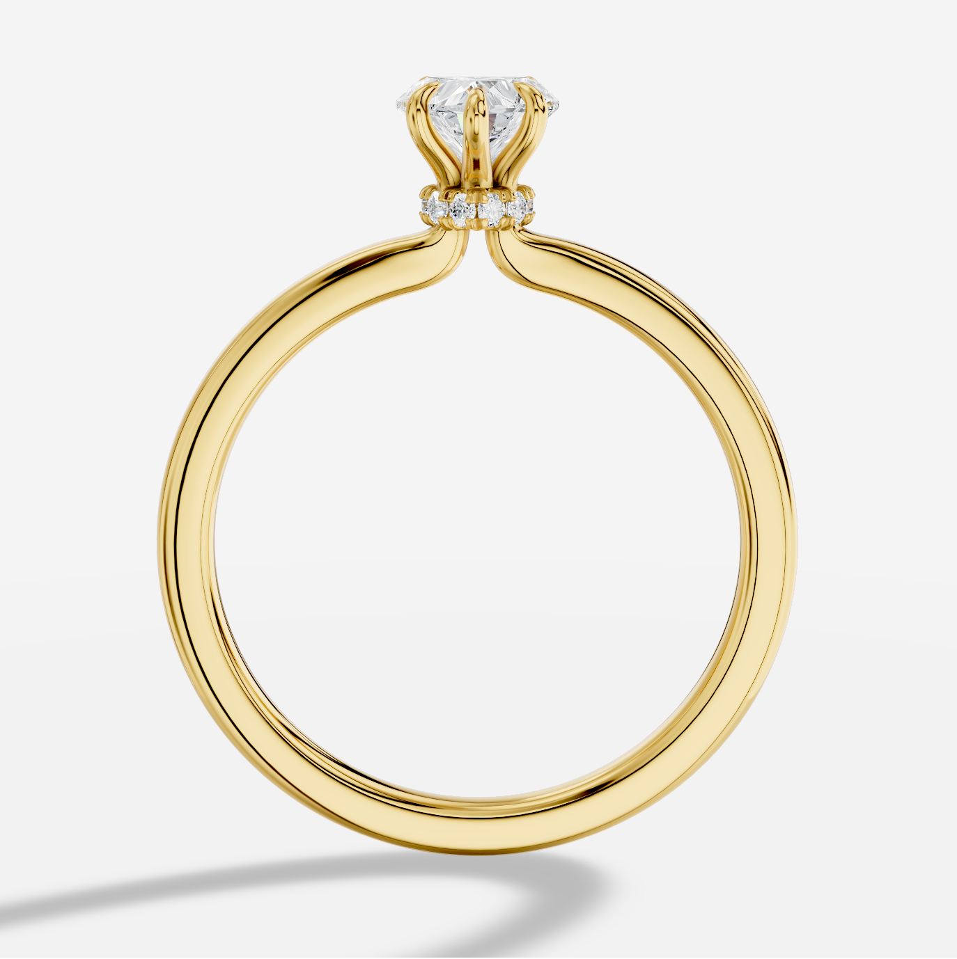 Heart Diamond Ring in 18K Yellow Gold - 图片 2