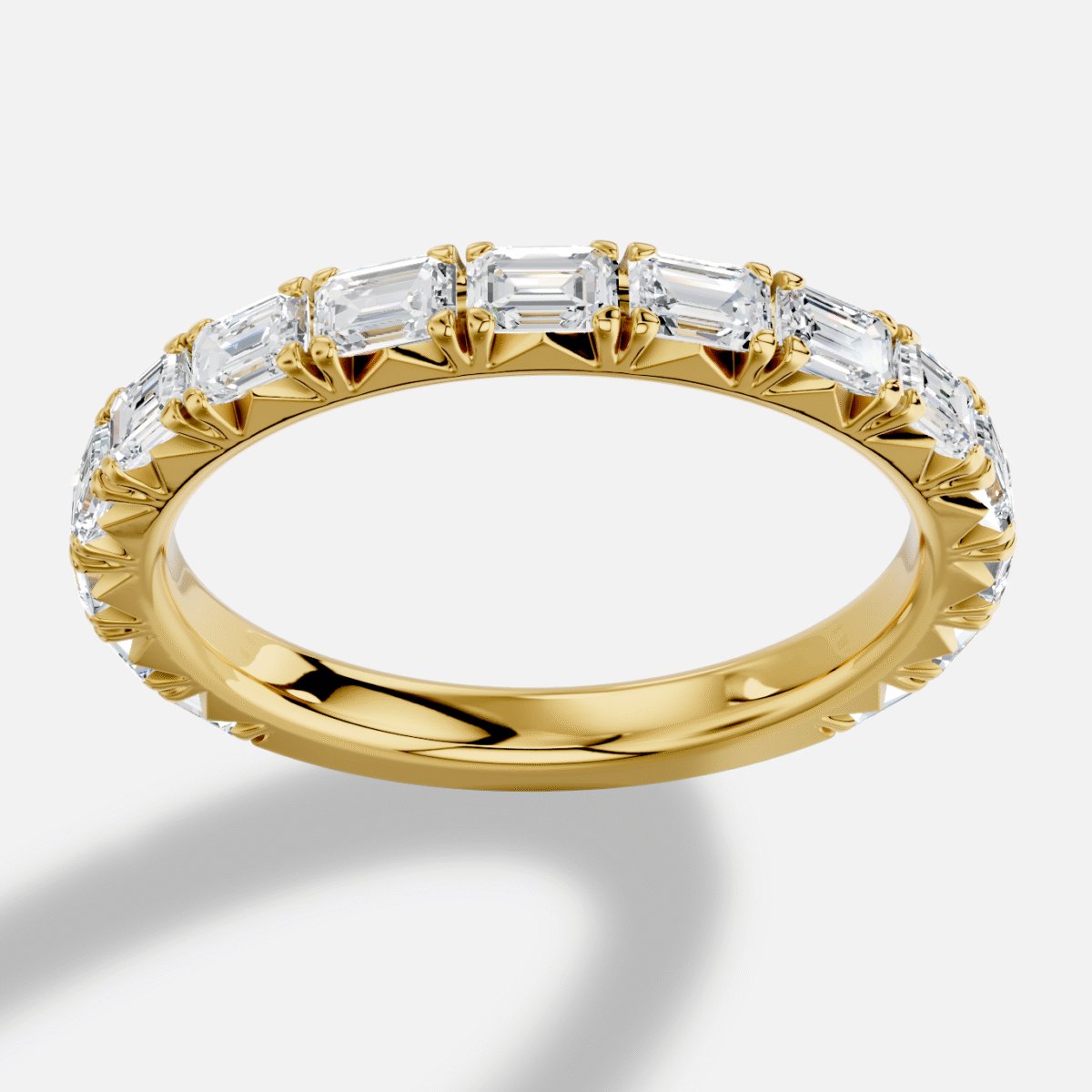 Emerald Cut  Diamond Ring  in 18K Yellow Gold