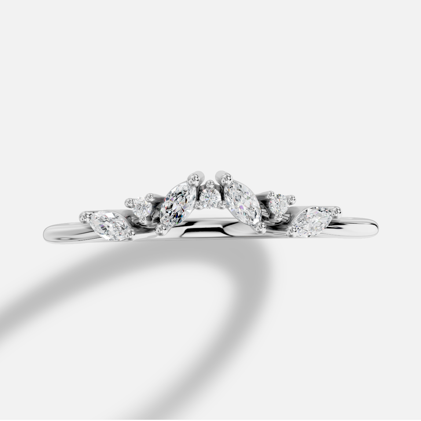 Marquise Diamond Ring in 18K White Gold - 图片 7