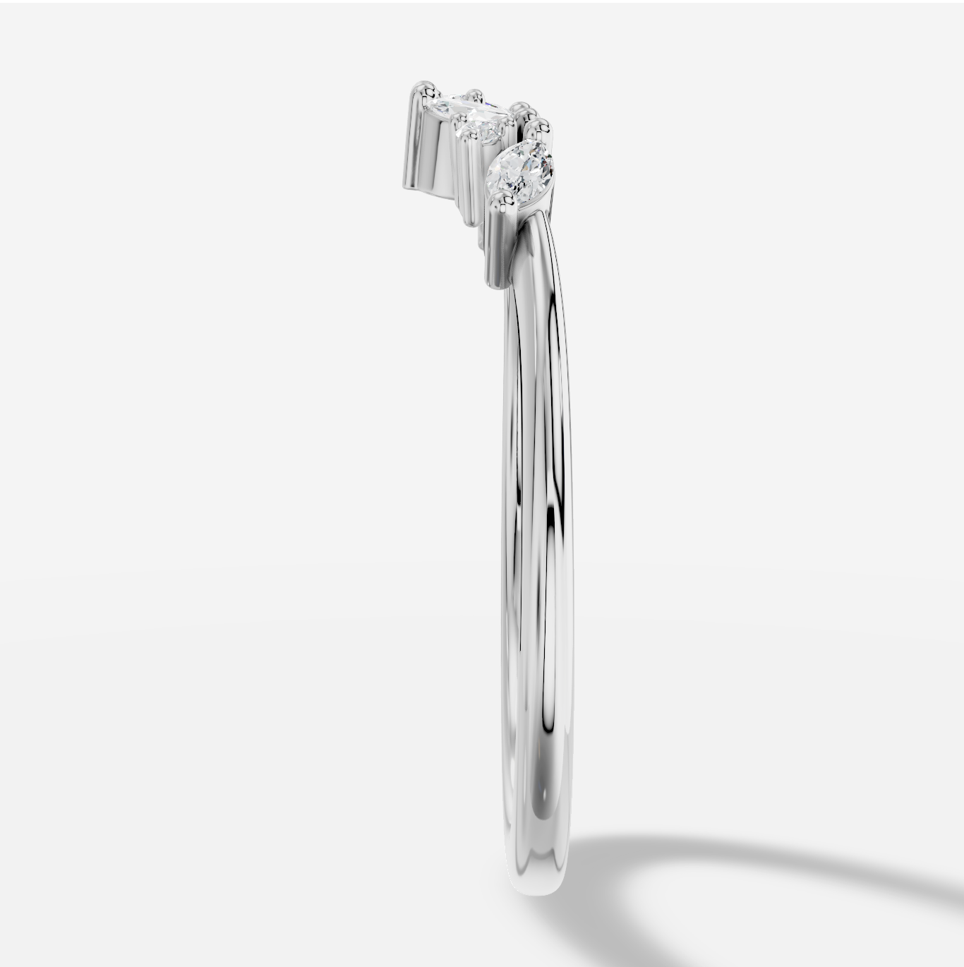 Marquise Diamond Ring in 18K White Gold - 图片 4