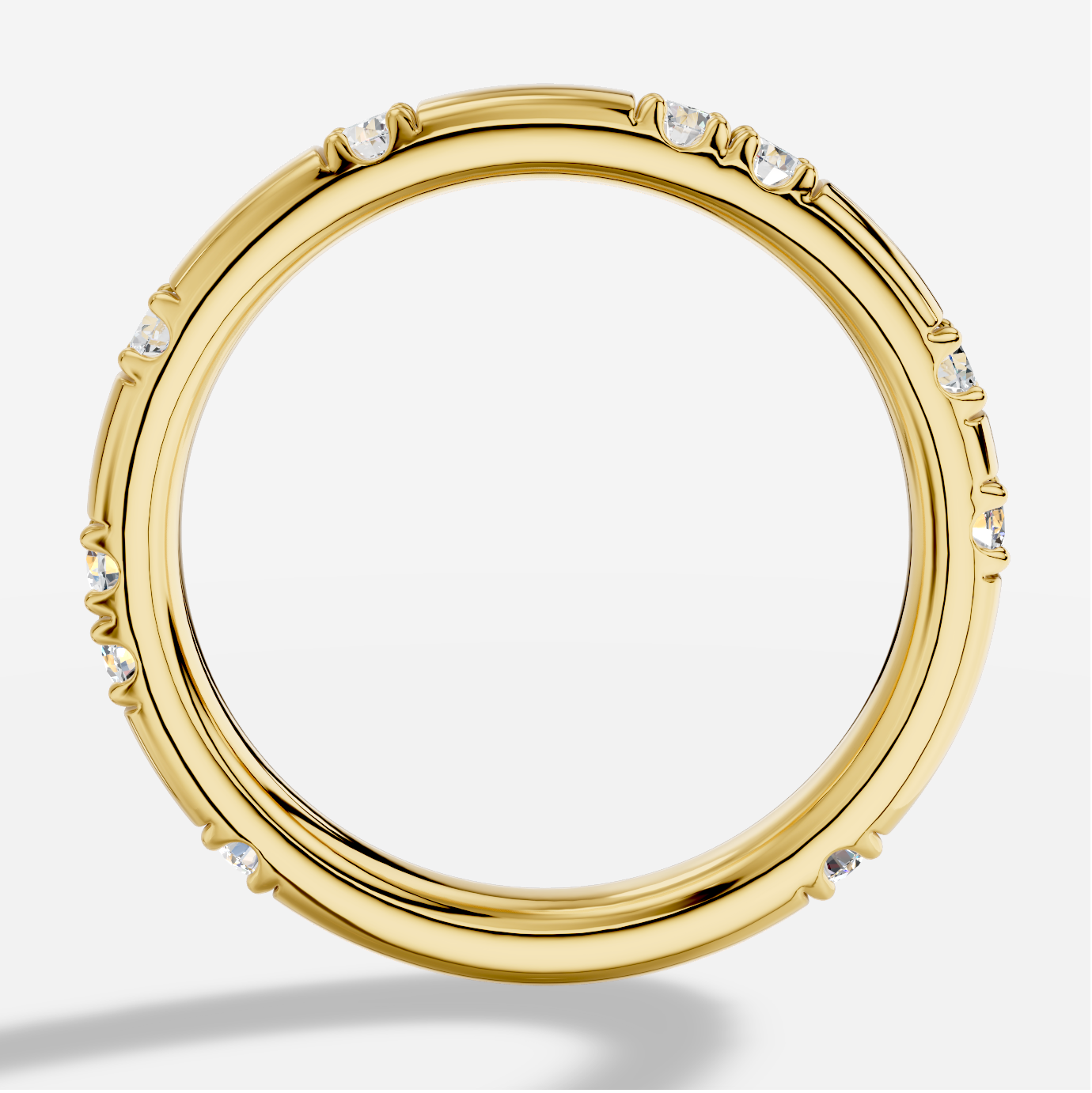 Round Diamond Ring in 18K Yellow Gold - 图片 3