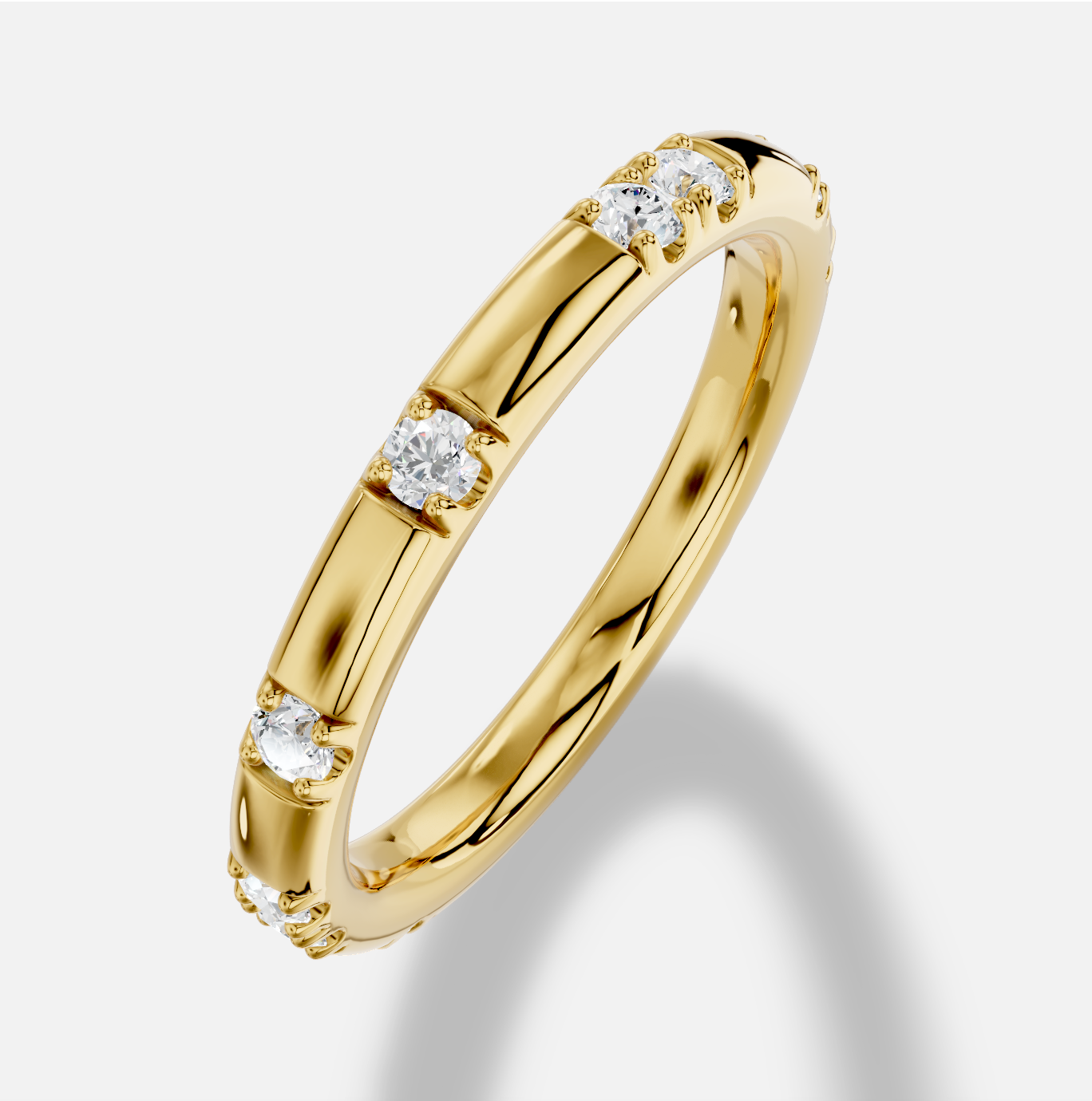 Round Diamond Ring in 18K Yellow Gold - 图片 5