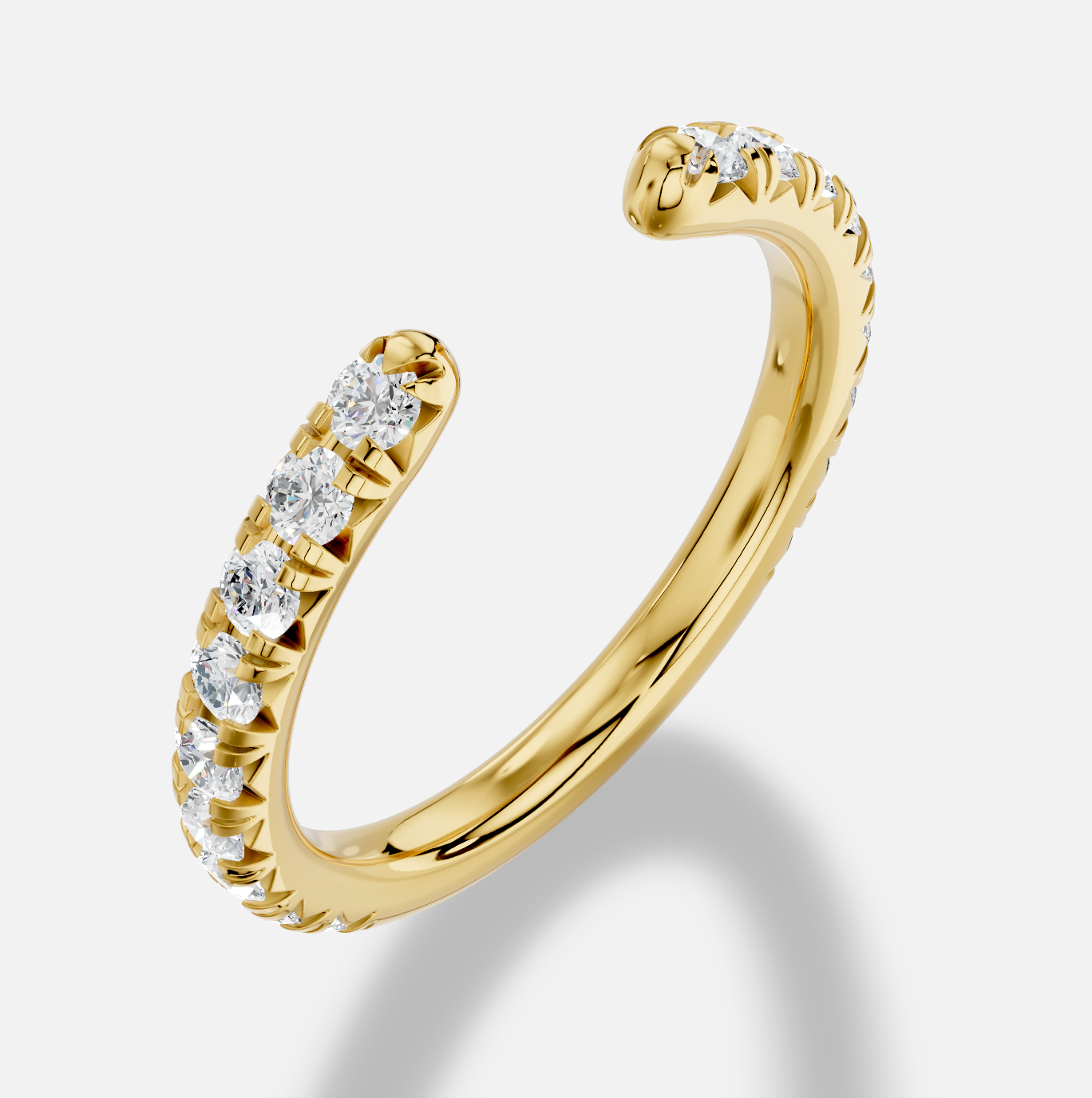 Round Diamond Ring in 18K Yellow Gold - 图片 4