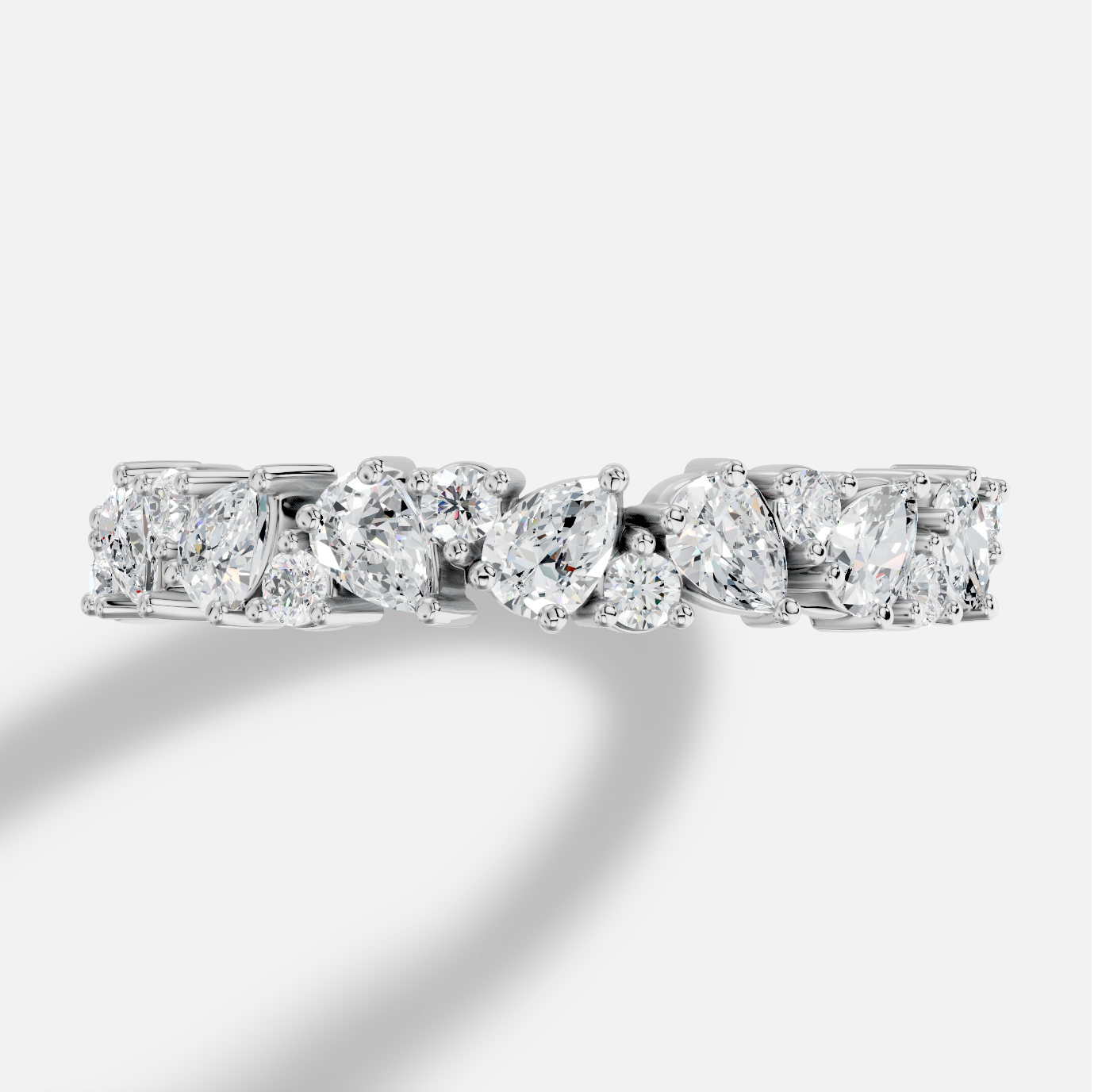 Pear Diamond Ring in 18K White Gold - 图片 5