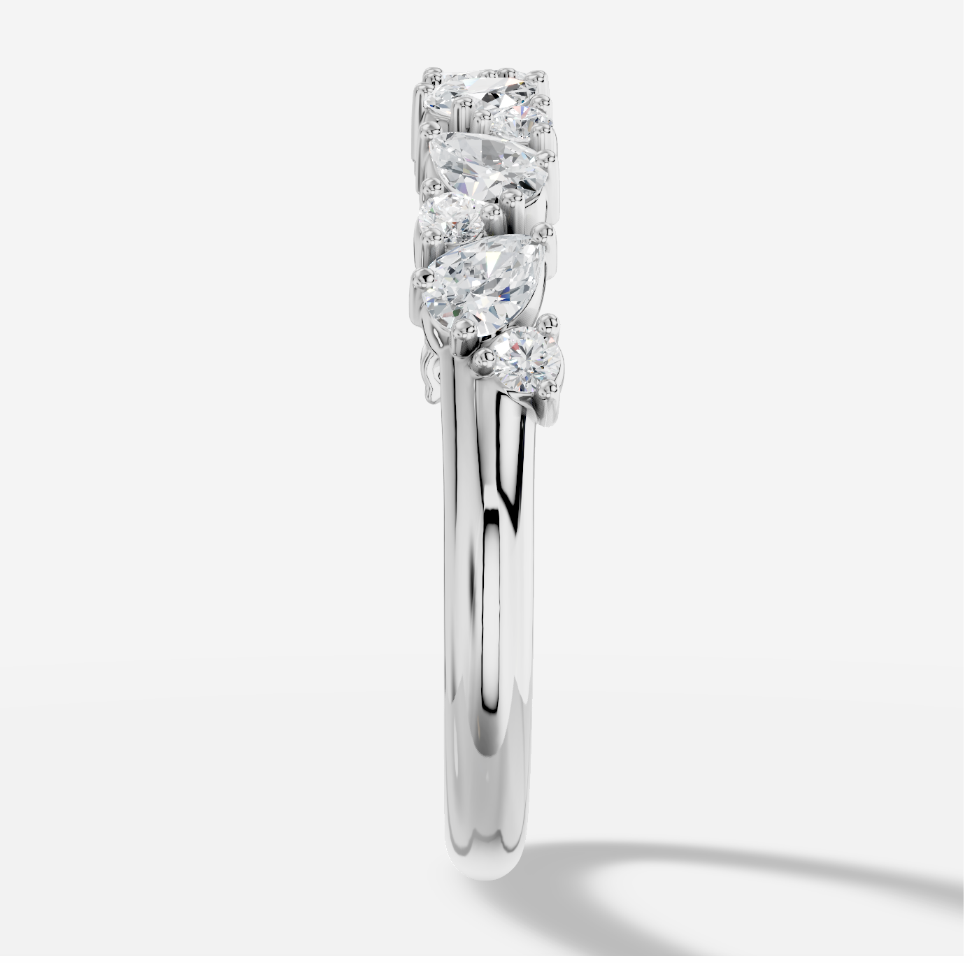 Pear Diamond Ring in 18K White Gold - 图片 3