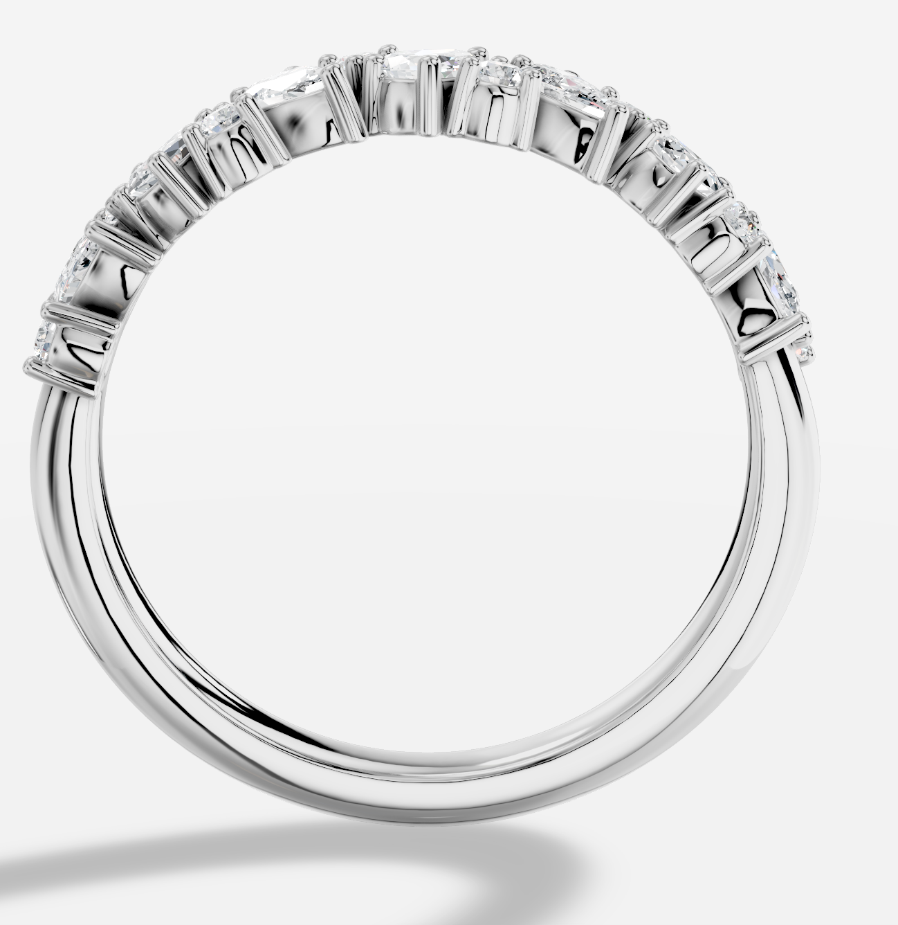 Pear Diamond Ring in 18K White Gold - 图片 2