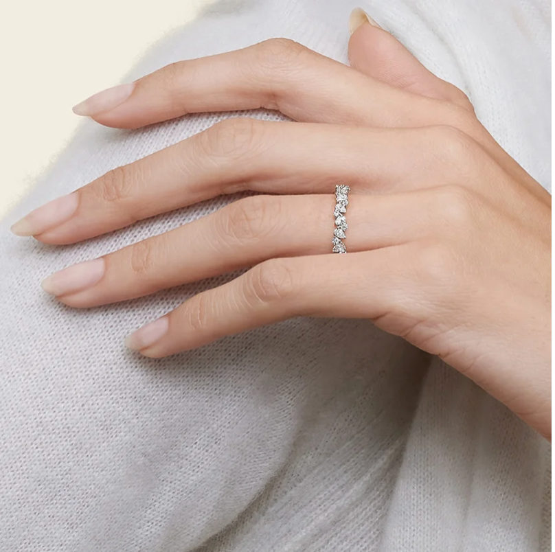 Pear Diamond Ring in 18K White Gold - 图片 6