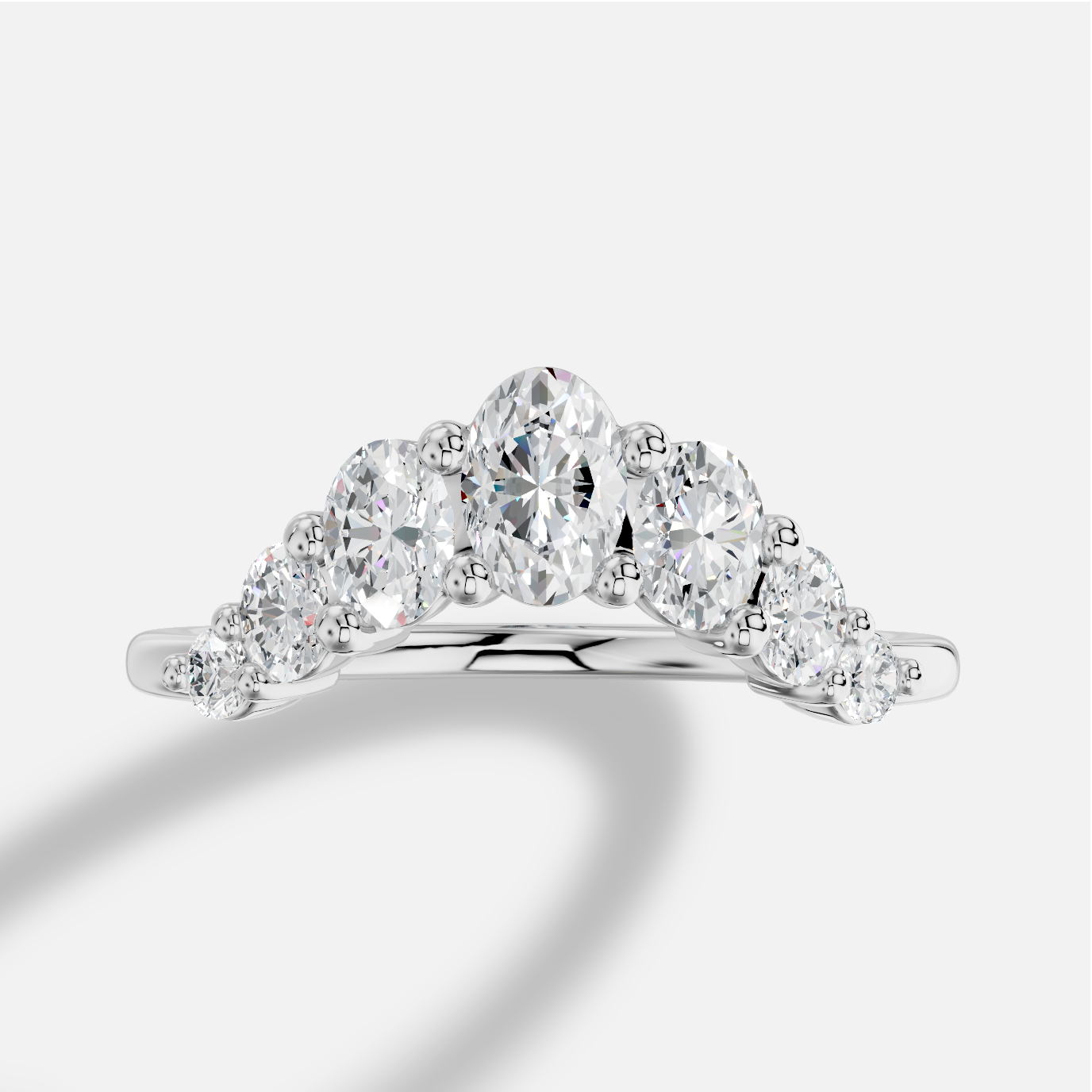 Oval Diamond Ring in 18K White Gold - 图片 7