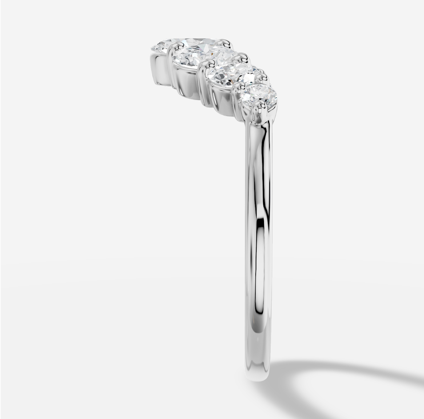 Oval Diamond Ring in 18K White Gold - 图片 3