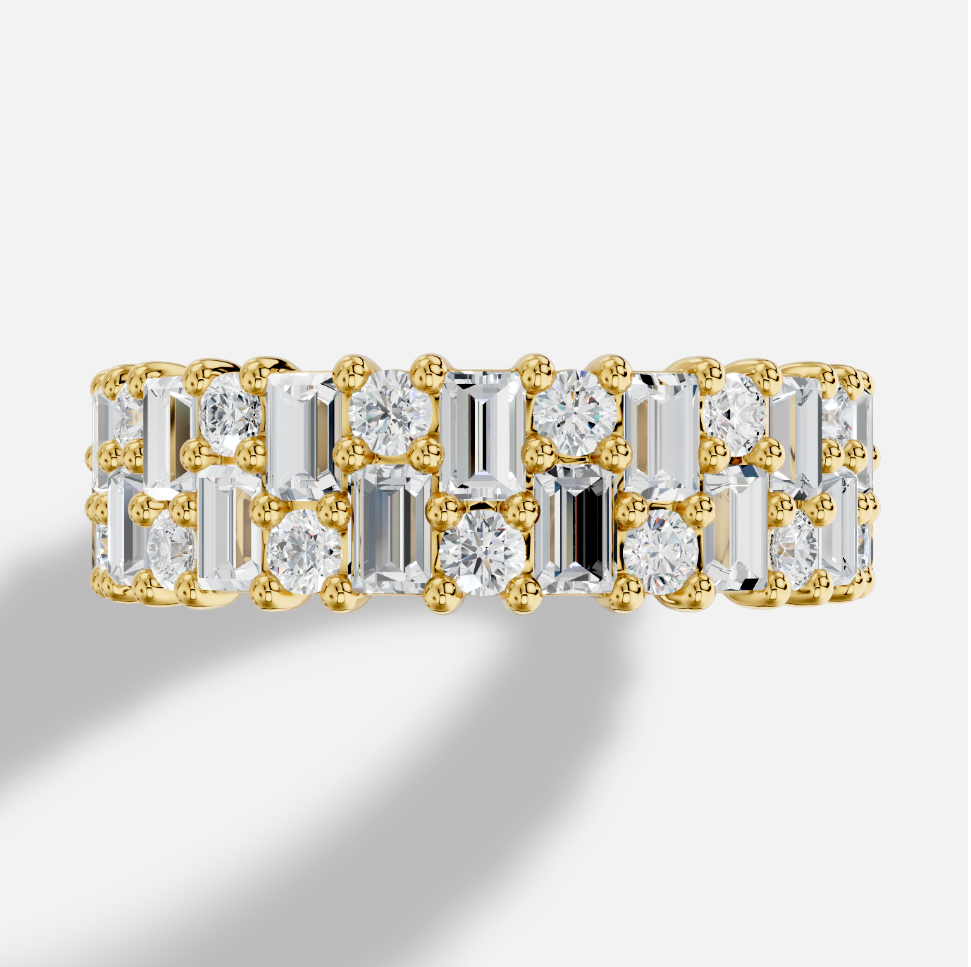Emerald Cut Diamond Ring in 18K Yellow Gold - 图片 2