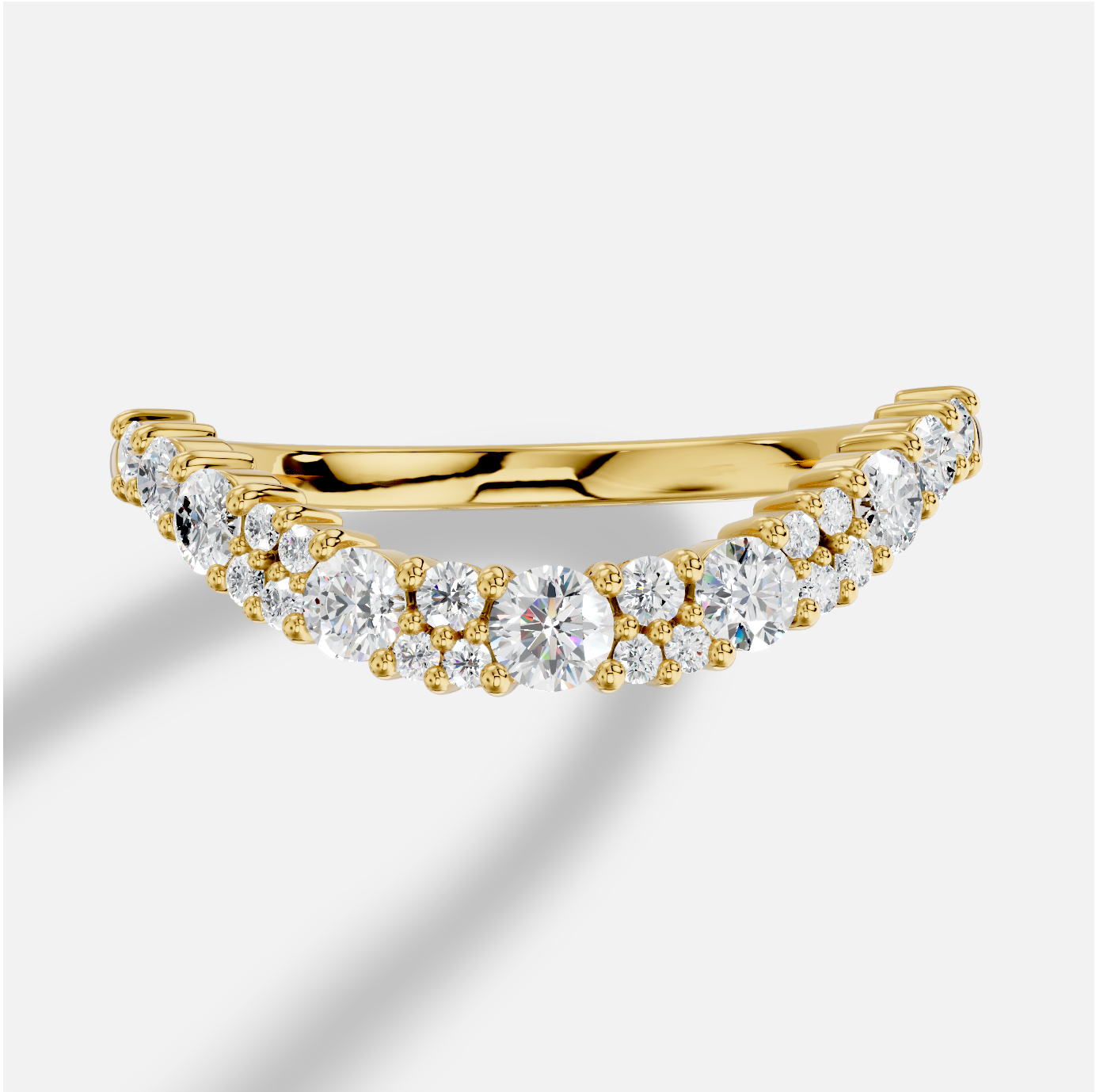 Round Diamond Ring in 18K Yellow Gold - 图片 2