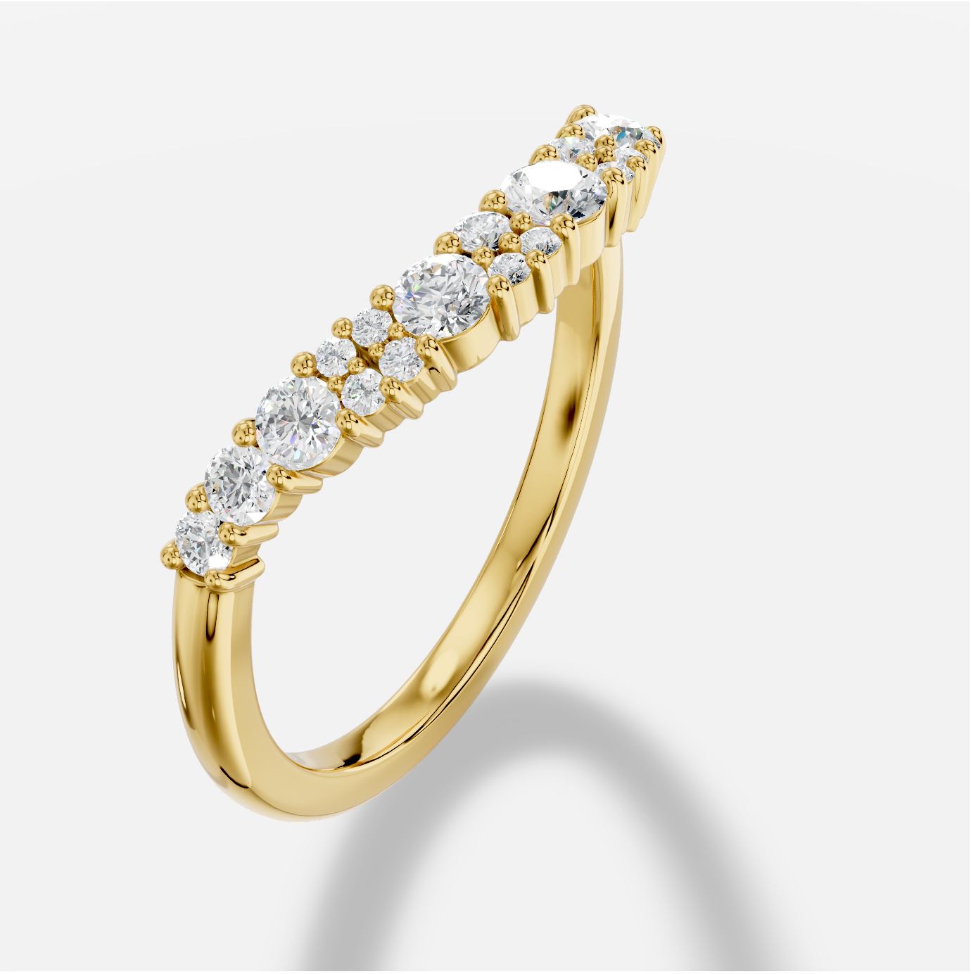 Round Diamond Ring in 18K Yellow Gold - 图片 5