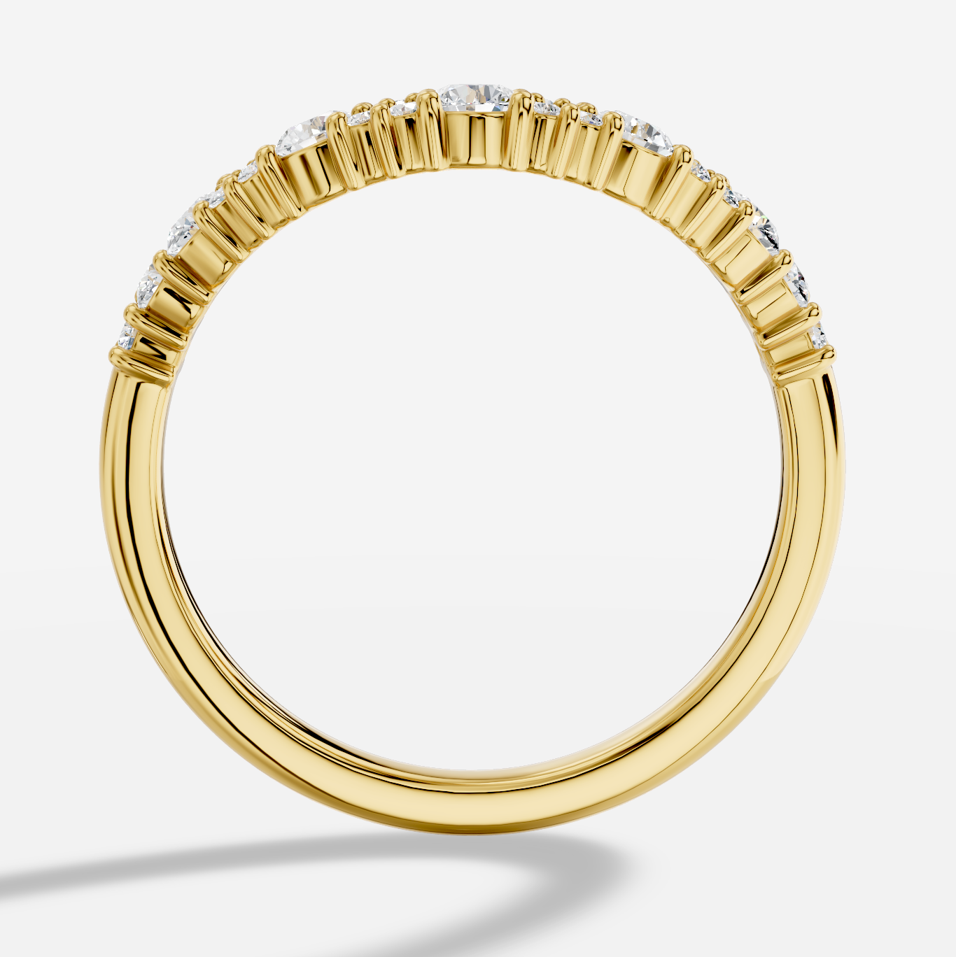 Round Diamond Ring in 18K Yellow Gold - 图片 3