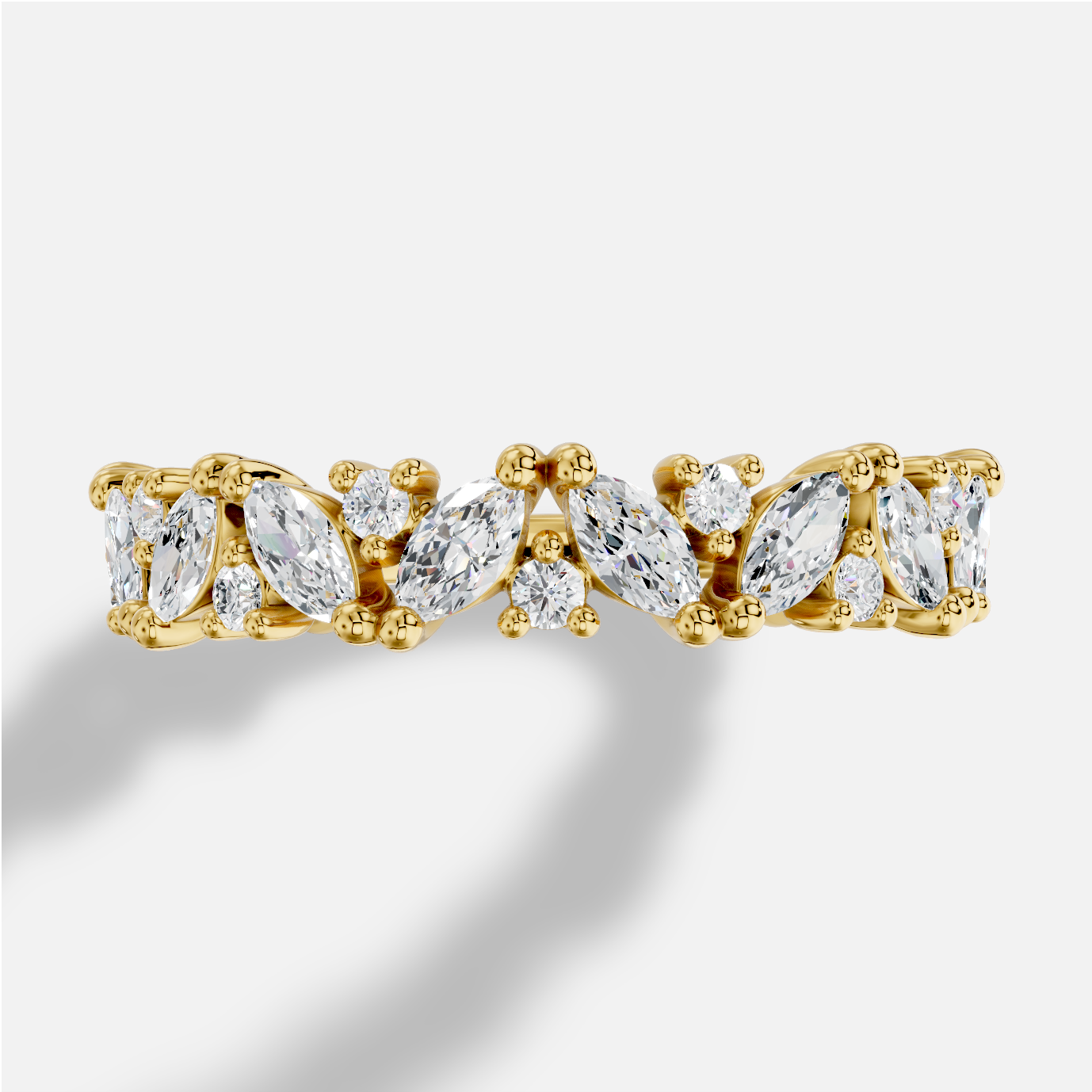 Marquise Diamond Ring in 18K Yellow Gold - 图片 2