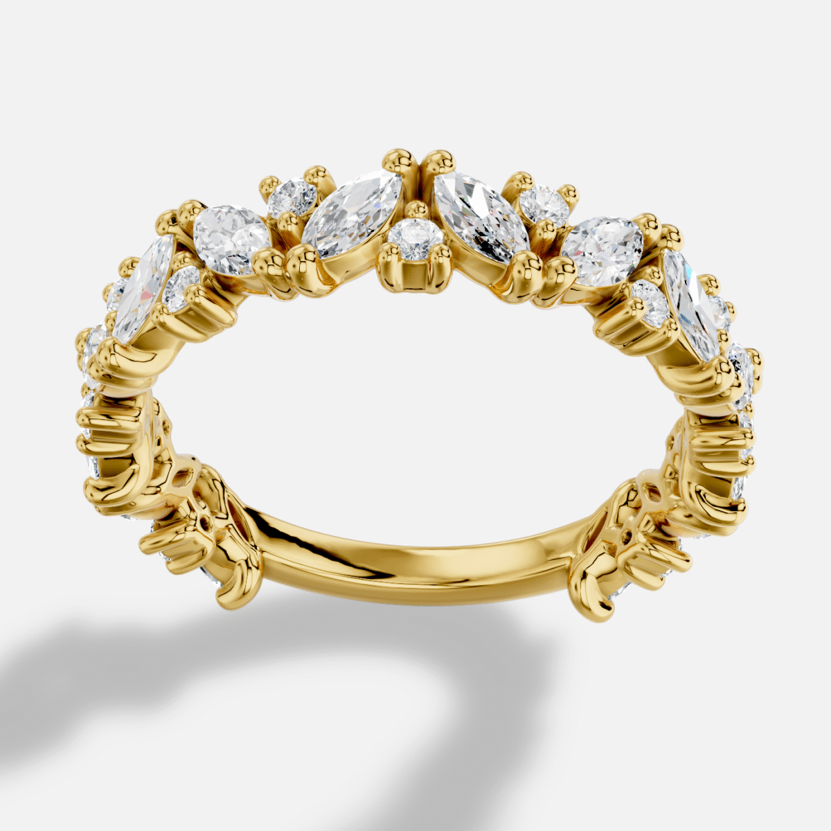 Marquise  Diamond Ring in 18K Yellow Gold