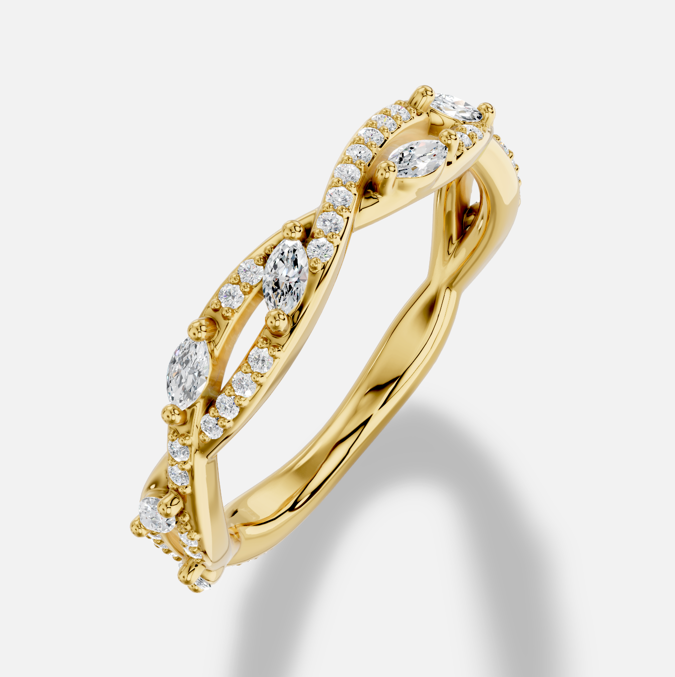 Marquise Diamond Ring in 18K Yellow Gold - 图片 4