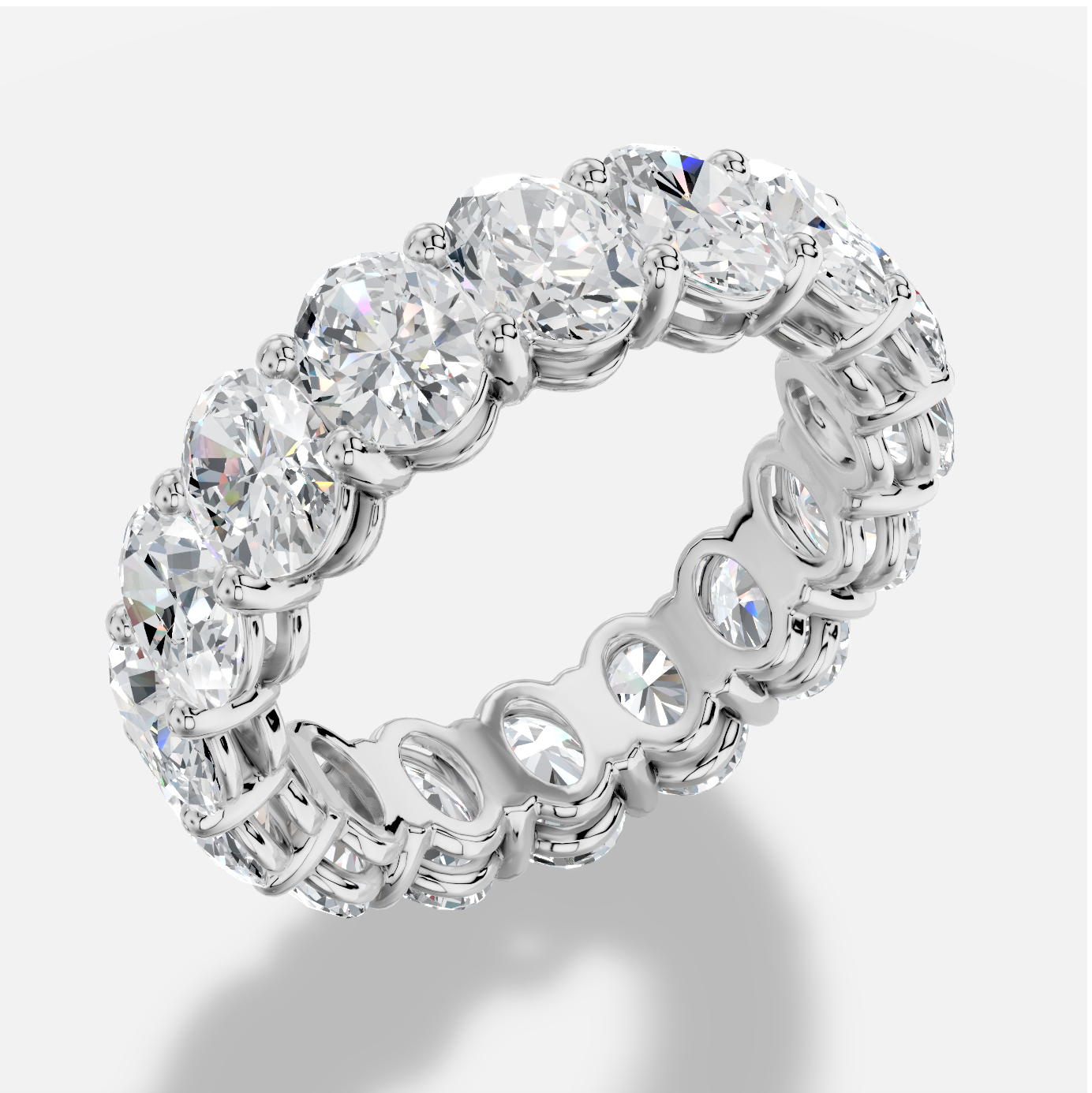 Oval Diamond Ring in 18K White Gold - 图片 4