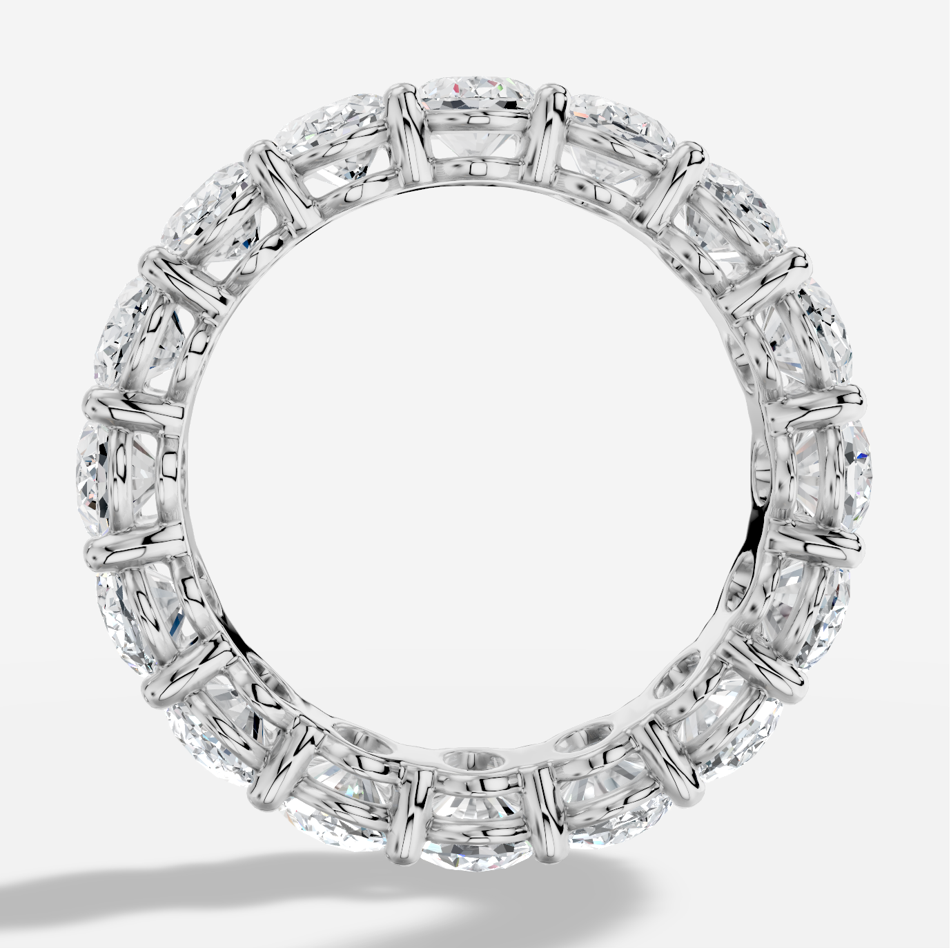 Oval Diamond Ring in 18K White Gold - 图片 2