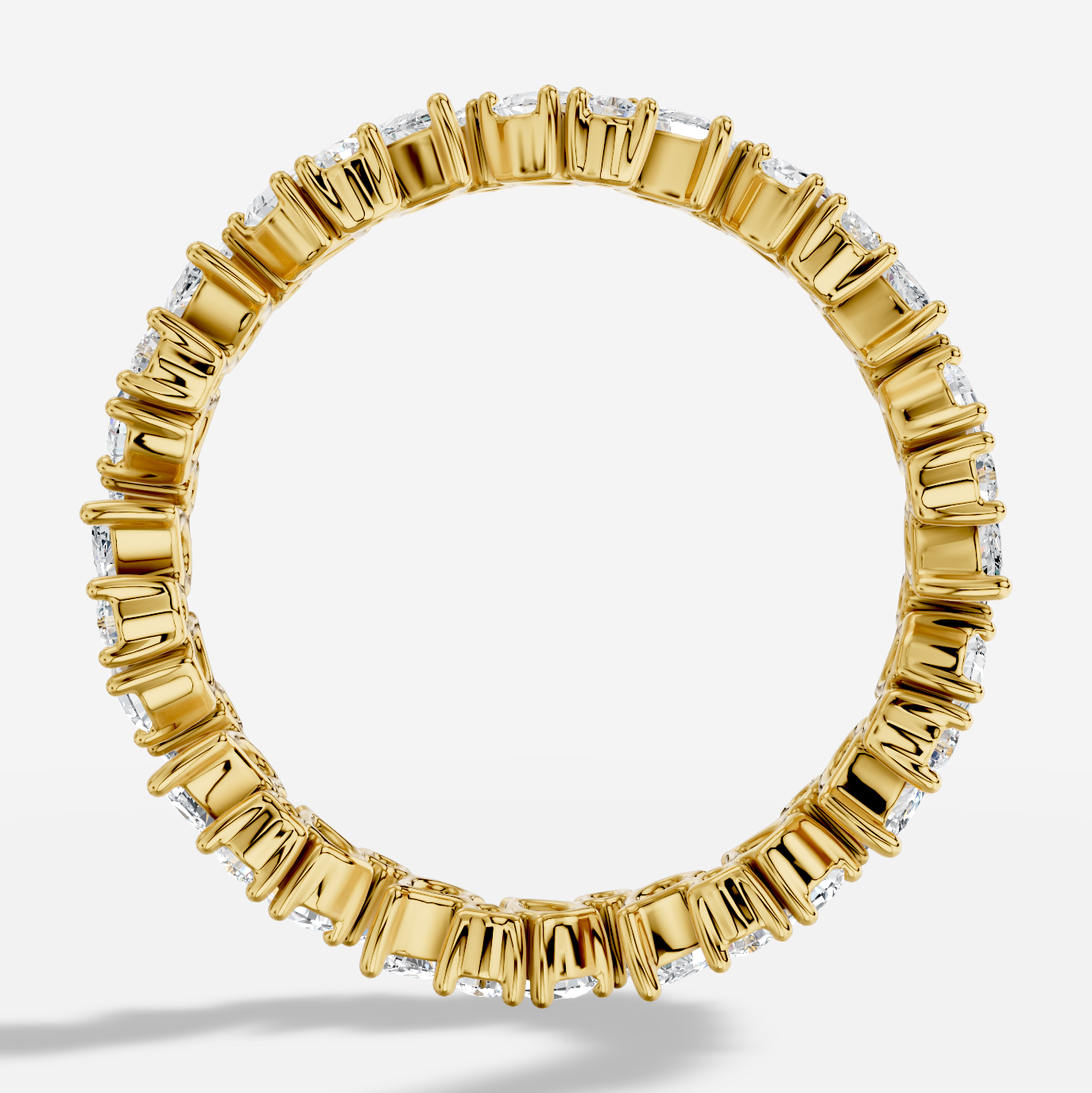 Pear Full Coverage Diamond Ring in 18K Yellow Gold - 图片 2