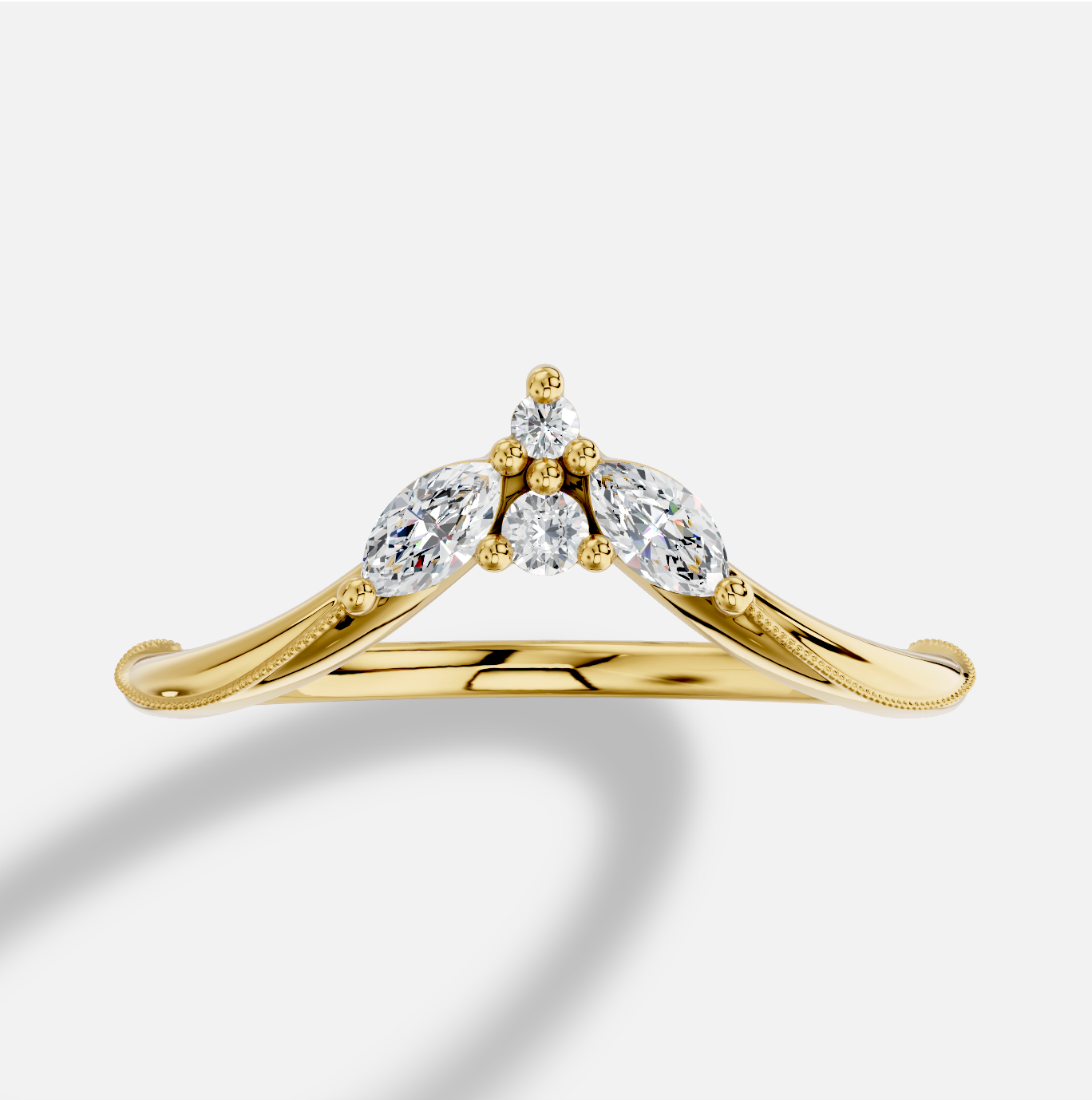 Marquise Diamond Ring in 18K Yellow Gold - 图片 2