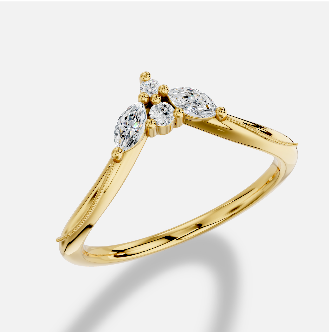 Marquise Diamond Ring in 18K Yellow Gold - 图片 3