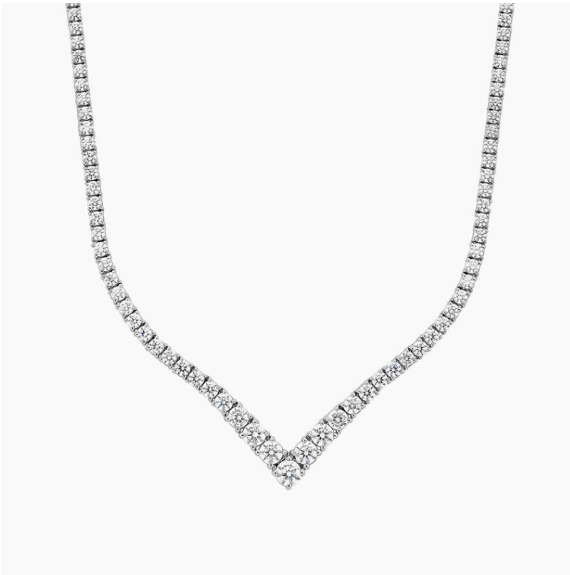 Diamond Tennis Necklace in 18k White Gold